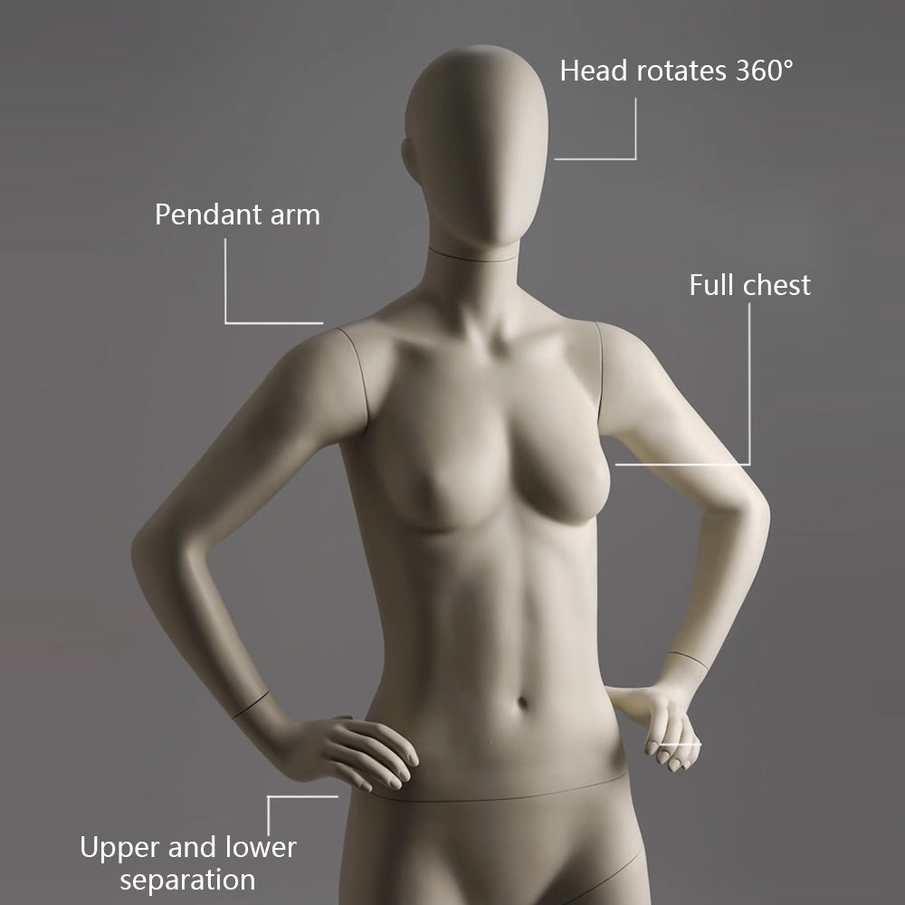 DE-LIANG Female/Male Running Sport Mannequins,Beige Fitness Dress Form Mannequin Torso Full Body for Window Display,Sportwear,Yoga Gymnasium Phsical Althletic Field Display Stand