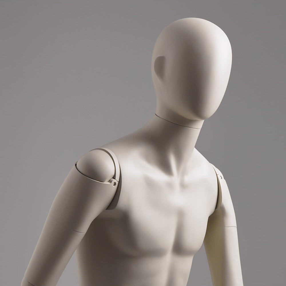 DE-LIANG Luxury Male Full Body Mannequins,Light Gray to Gray Male Dress Form Display Mannequis with Base,Stand Realistic Model for Clothing Shops