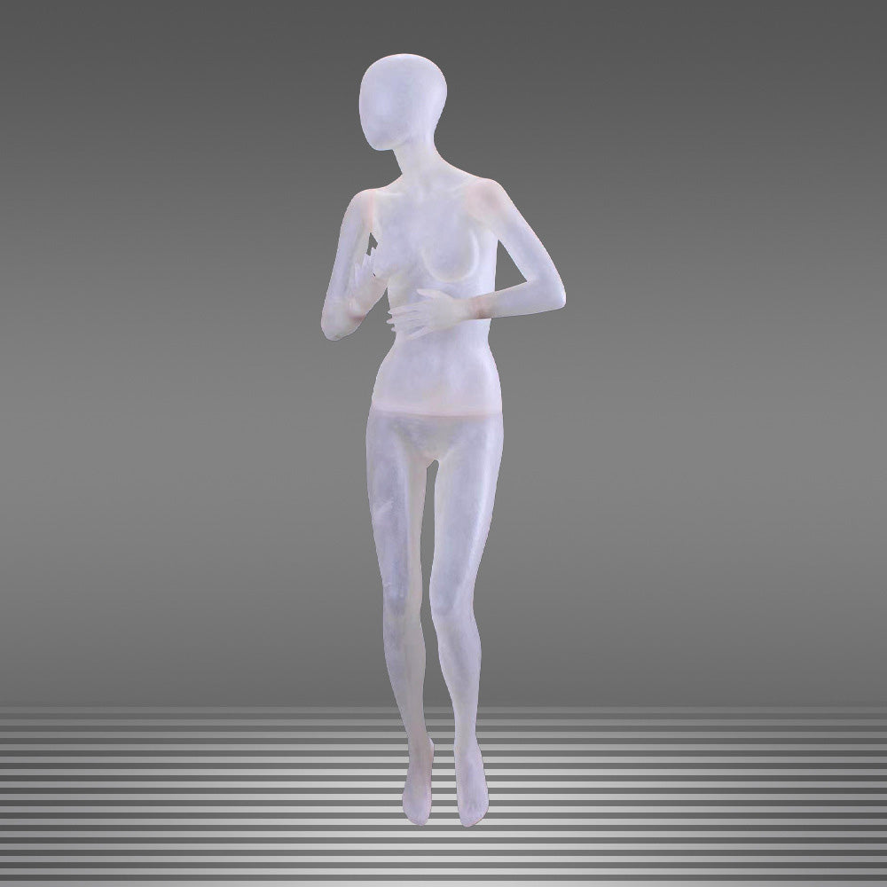 DE-LIANG Maniquí de cuerpo entero de lujo para mujer y hombre, torso transparente con cabeza, modelo de exhibición de ropa para escaparates y tiendas.