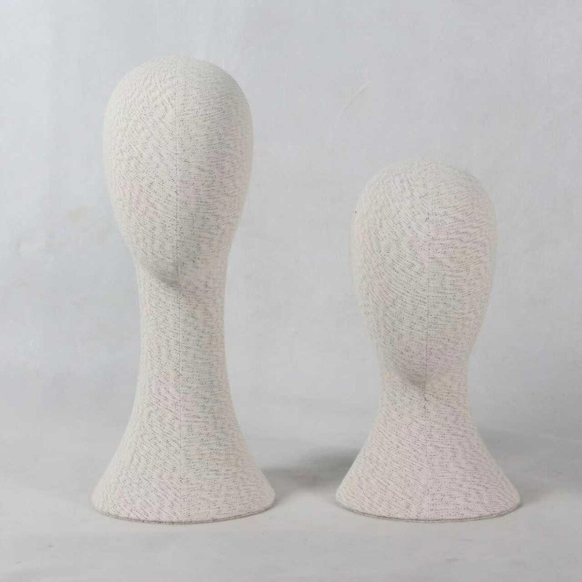 Vente de liquidation Mannequin de tête de femme en lin de bambou, modèle de tête épinglable avec long cou/épaules, pour affichage de chapeau/perruque/écharpe