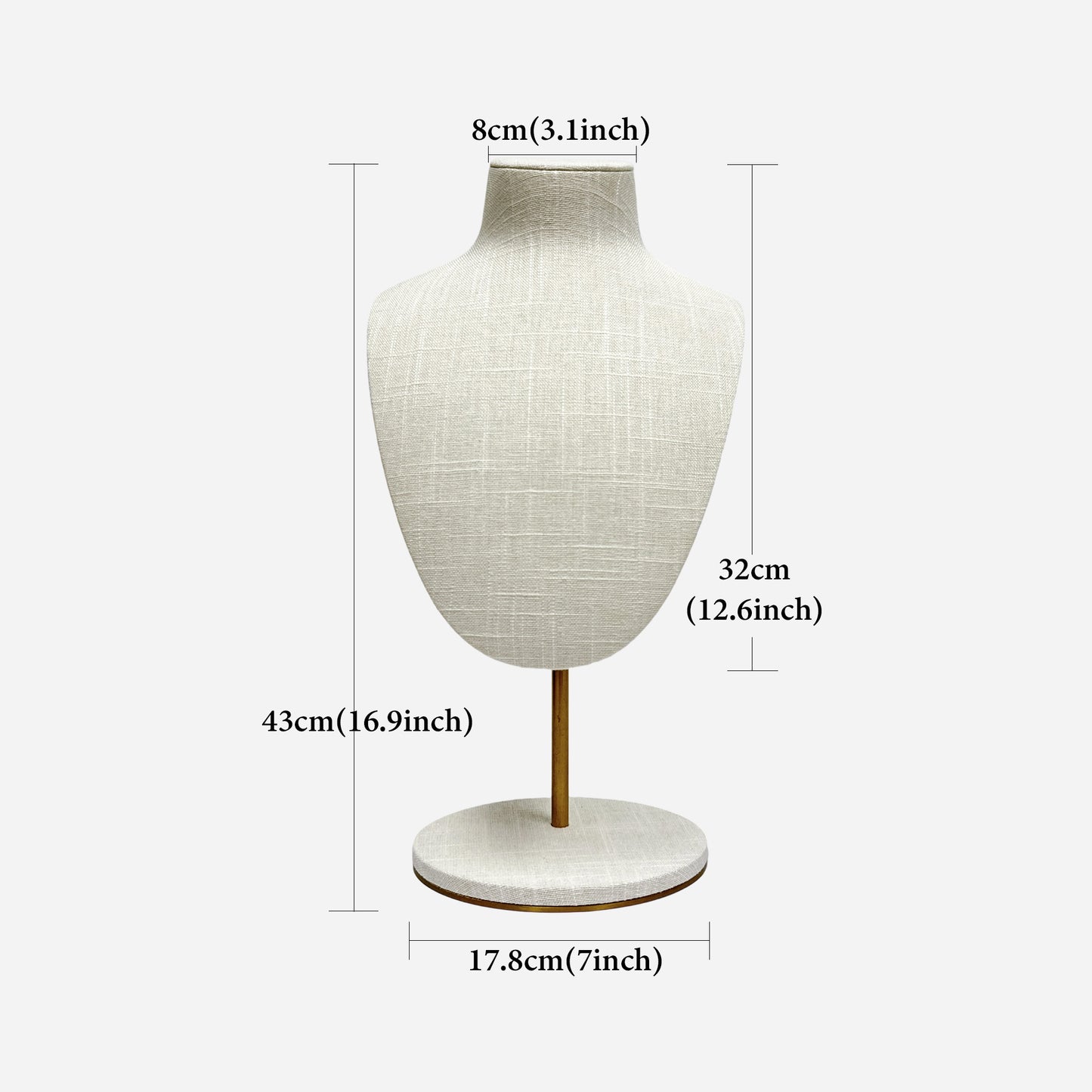 Elegant Linen Bust Form Display Set