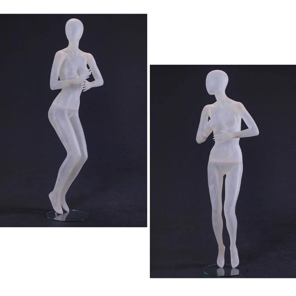 DE-LIANG Maniquí de cuerpo entero de lujo para mujer y hombre, torso transparente con cabeza, modelo de exhibición de ropa para escaparates y tiendas.