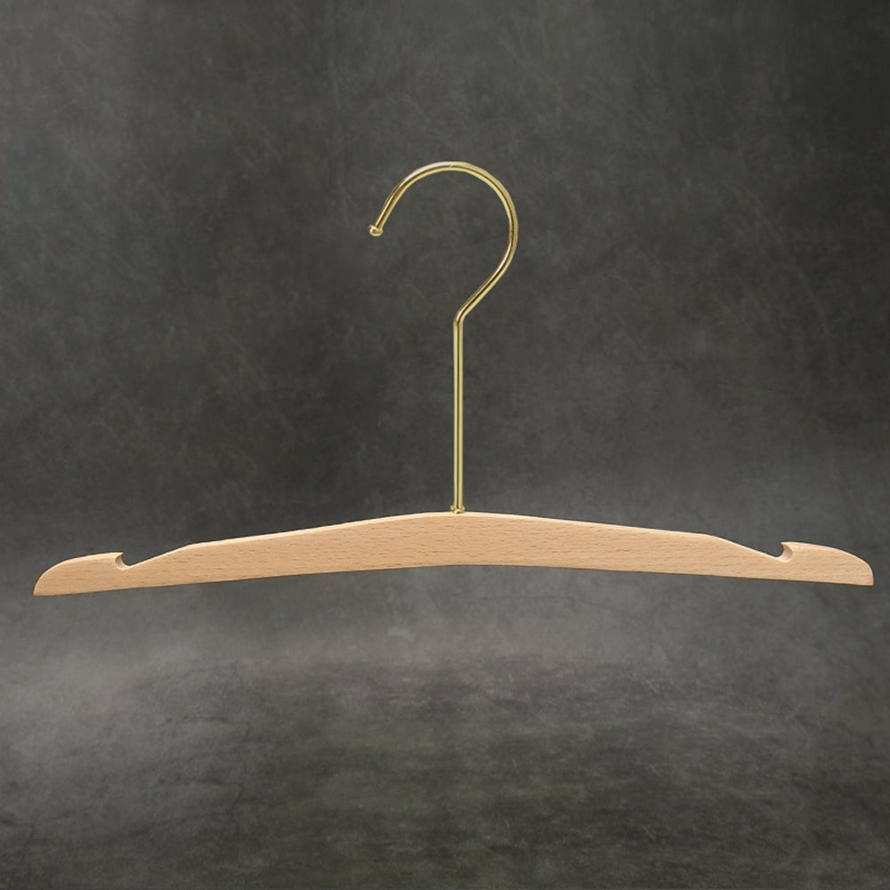 High Quality Beech Wooden Hangers,Natural Underwear Wooden Hangers, Customize Logo Free,Bar Natural Wood Clothing Hanger,50pcs Per Box DE-LIANG