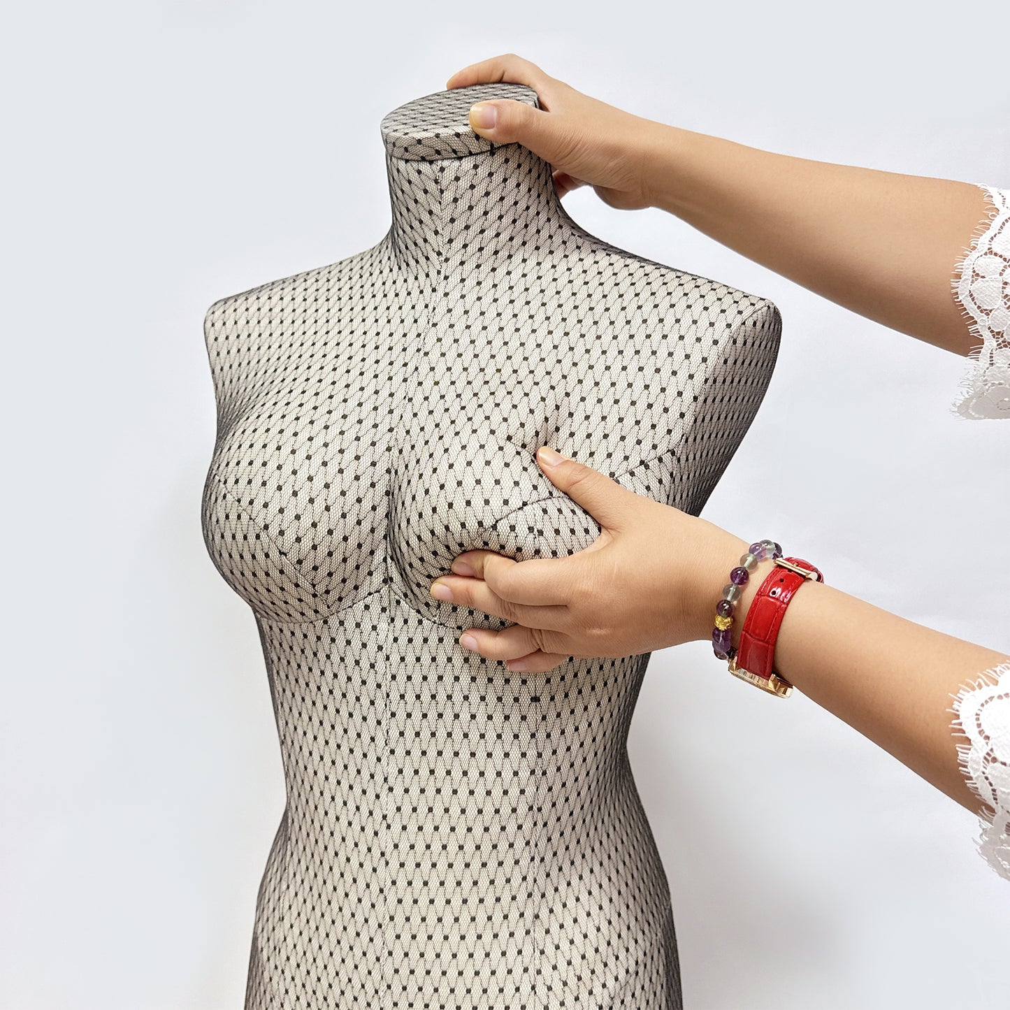 DE-LIANG Bust Form Dress Form For Bra, Fully Pinnable Soft Female Lace Underwear Display Torso Mannequin,Corset Dress Form, Swimwear Model - De-Liang Dress Forms