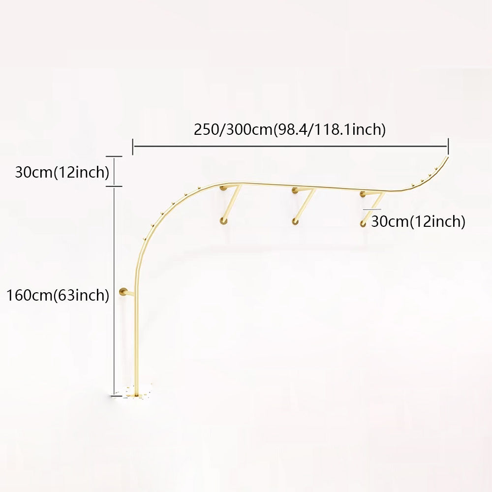 Women's Clothing Store Clothes Display Stand Floor-Standing Gold Clothes Display Rack Combination Clothing Store Hanger 2364 DE-LIANG