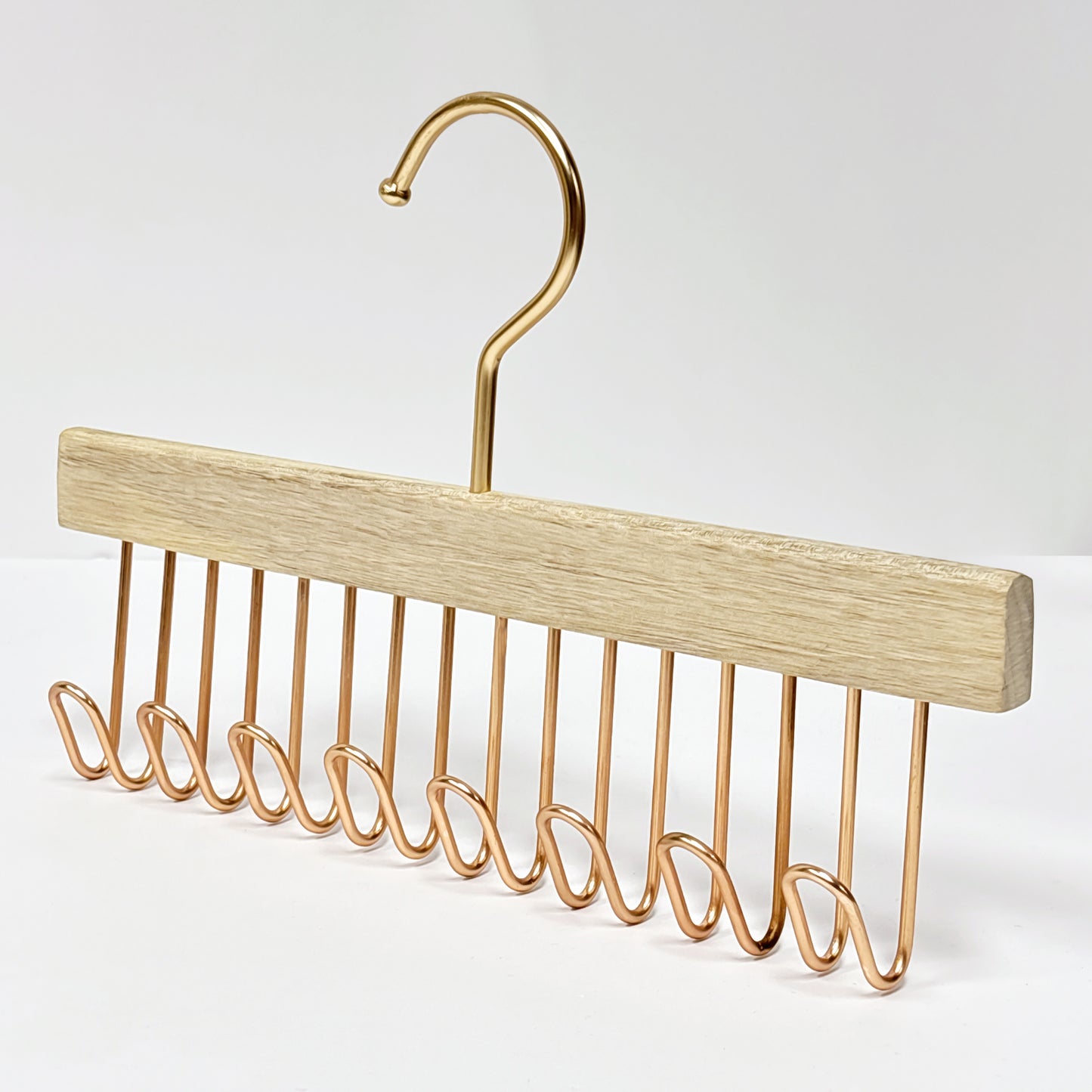 Multi-Functional Camphor Wood Hanger with Hooks /Clips for Ties, Scarves Lingerie Shorts Skirts Wedding Dress laser craft logo customization