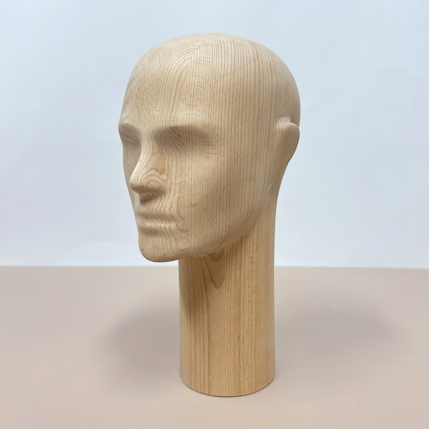 DE-LIANG Deluxe Wooden Mannequin – Male Beech Wood Display Figures with Realistic Head/Nose/Mouth
