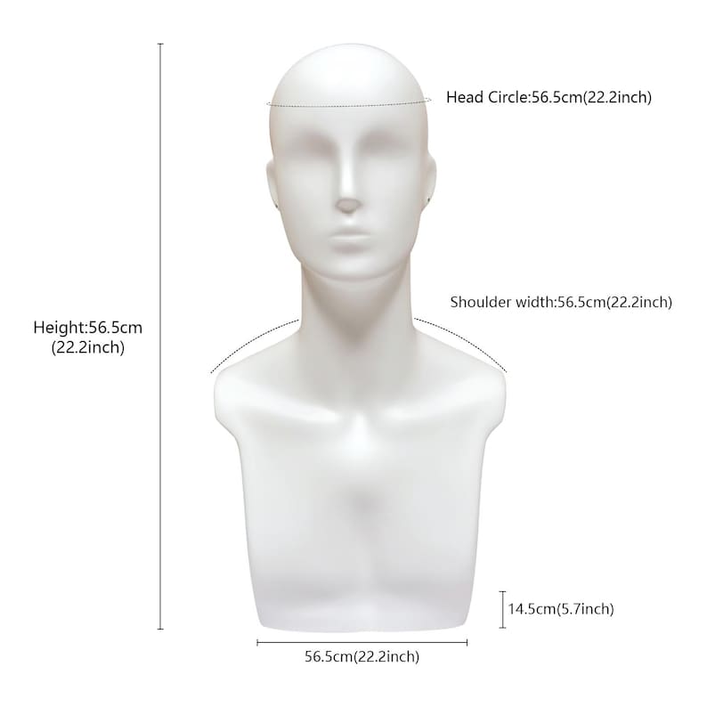 DE-LIANG Luxury Male Mannequin Head – White Model Head for Hair/Sunglasses Display/Accessories