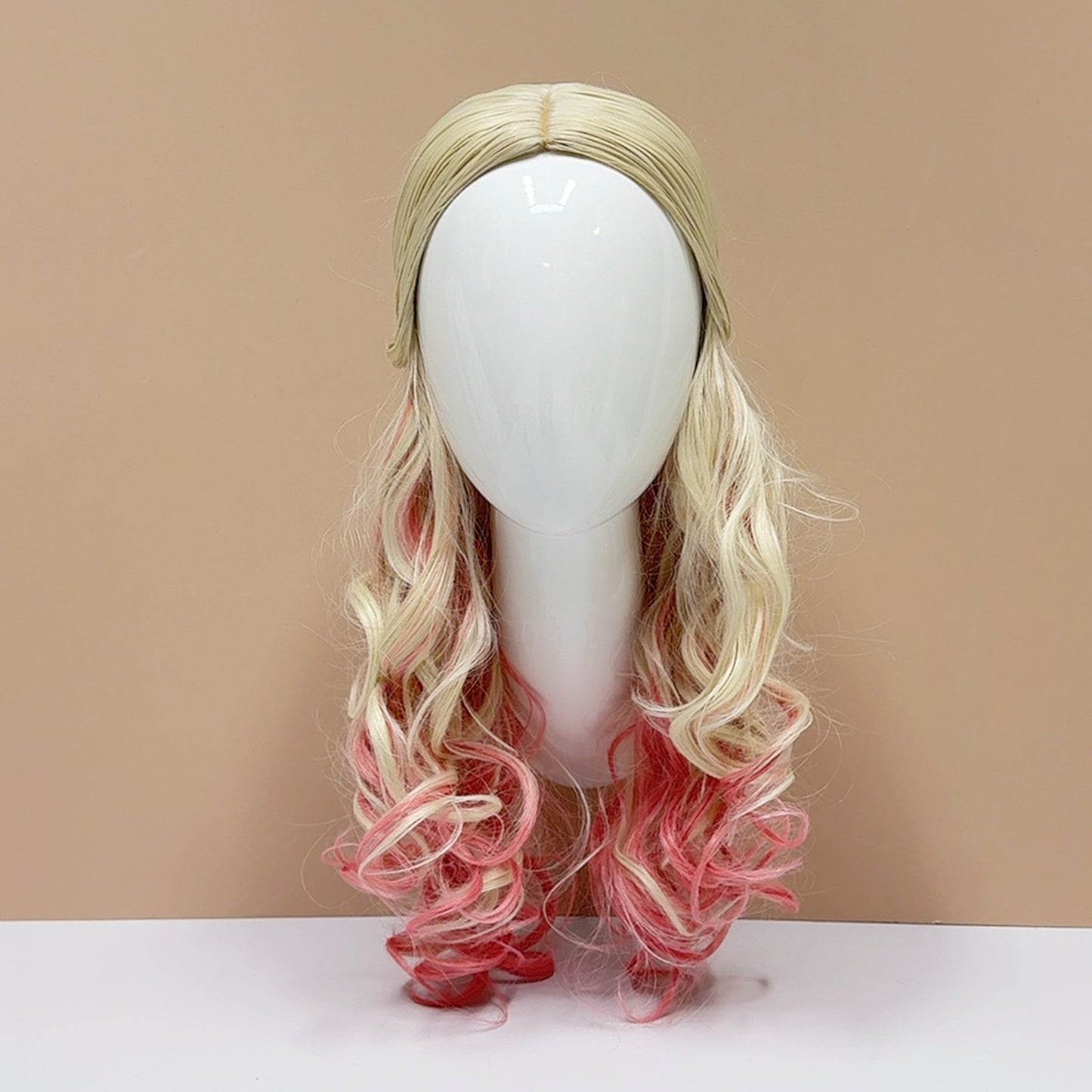 DE-LIANG Wall-Mounted Glossy White Fiberglass Head – Mannequin Head for Wig/Hat & Accessory Display 1PC