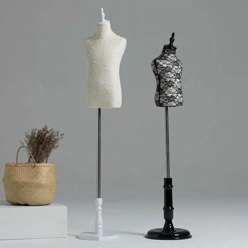 DE-LIANG Adjustable Kids Mannequin with Stable Base – Unisex Lace Display Stand for Apparel & Scarf – Ideal for Window Displays
