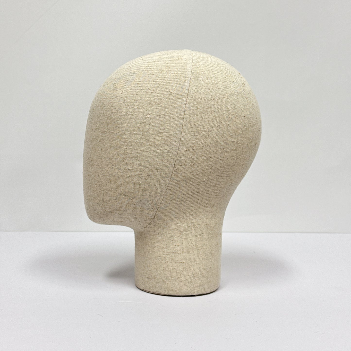 DE-LIANG Fiberglass Mannequin Head – Linen-Covered Head for Wigs/Hats/Scarves