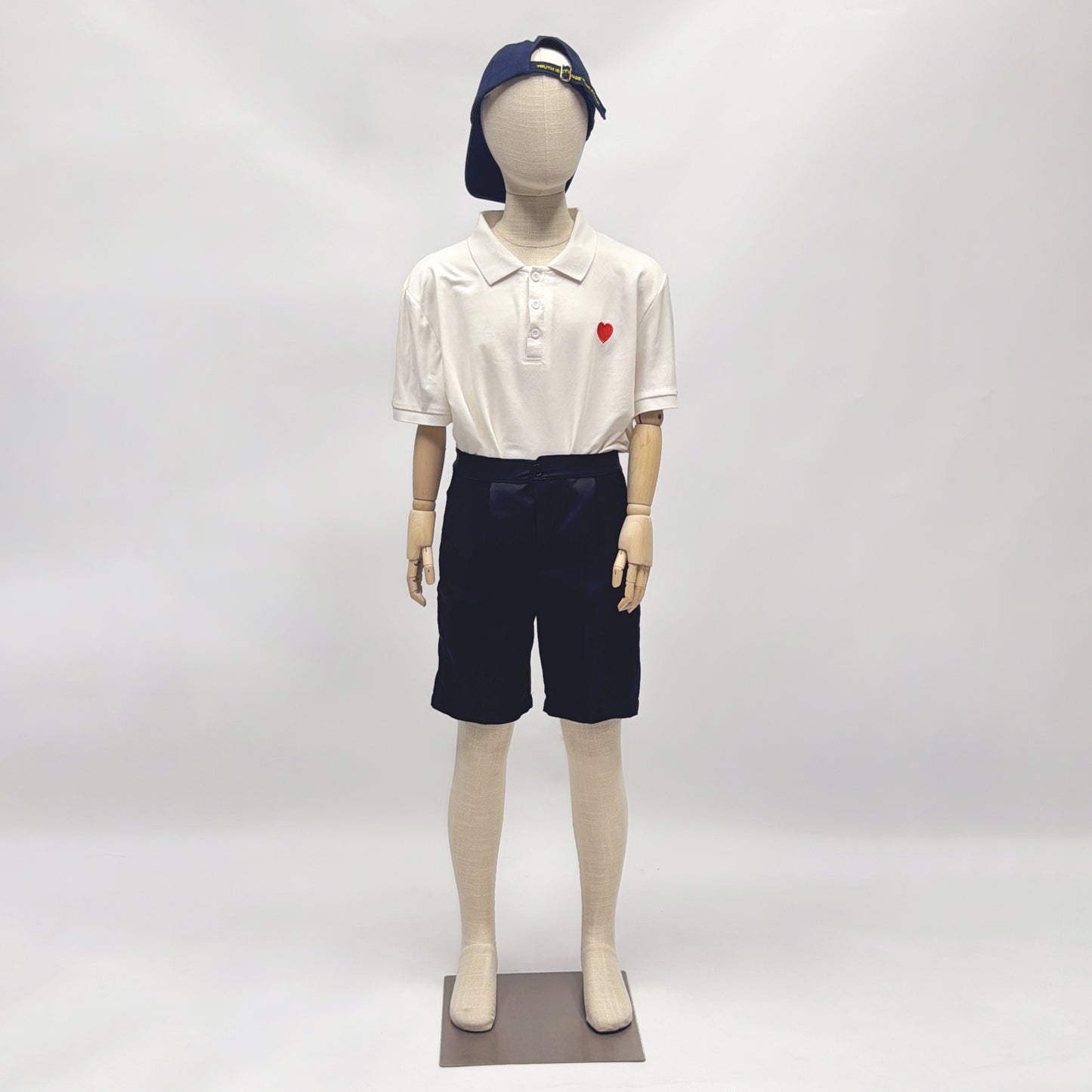 DE-LIANG Kids Mannequin Full Body Child Dress Form – Bamboo Linen Fabric Display Model with Adjustable Wooden Arms for Clothing/Boutique/Window/Retail Showcase