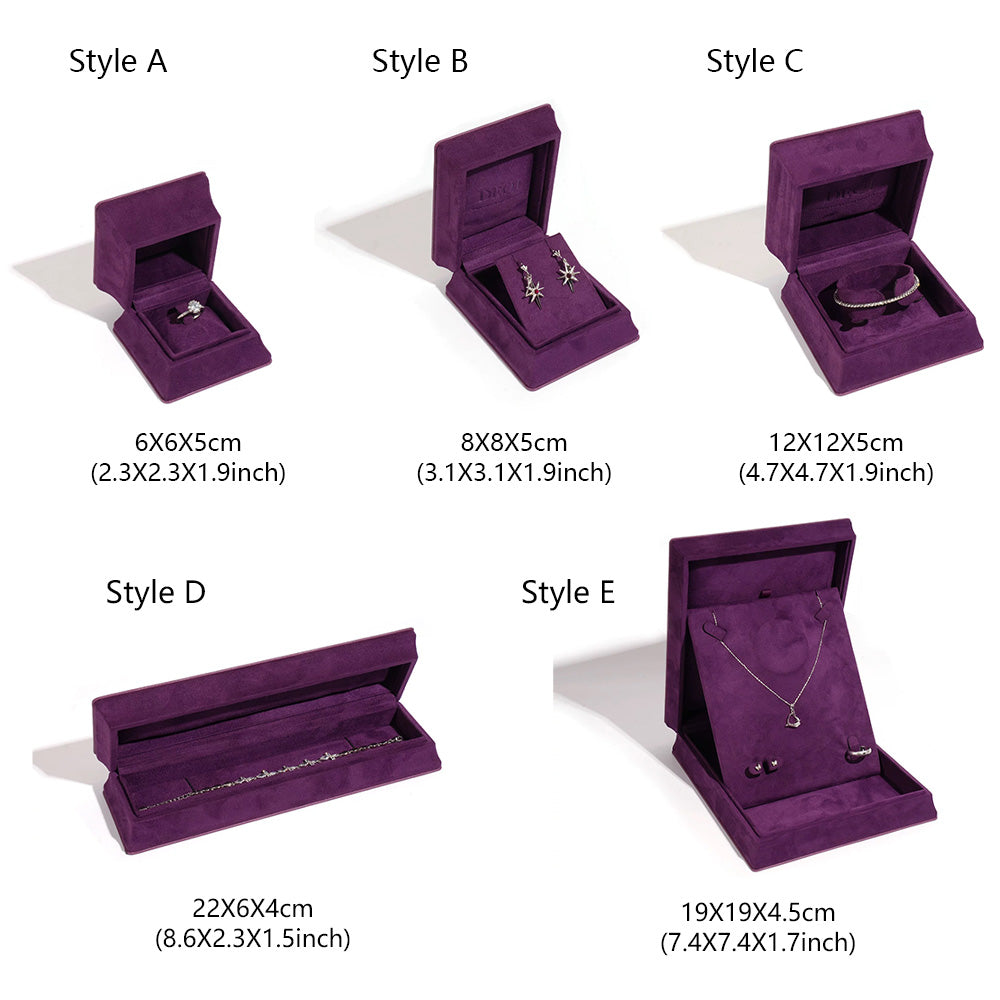 DE-LIANG Small Purple Travel Jewelry Box – PU Leather Portable Organizer
