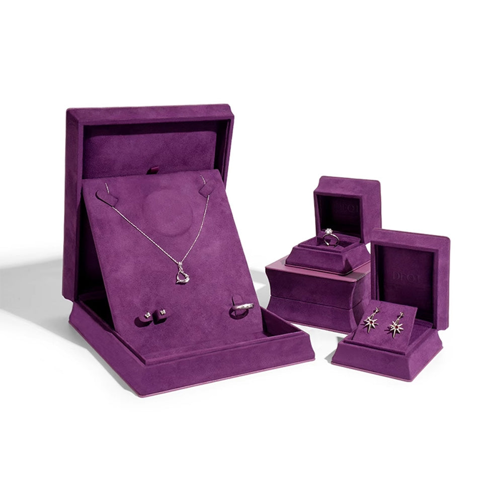 DE-LIANG Small Purple Travel Jewelry Box – PU Leather Portable Organizer