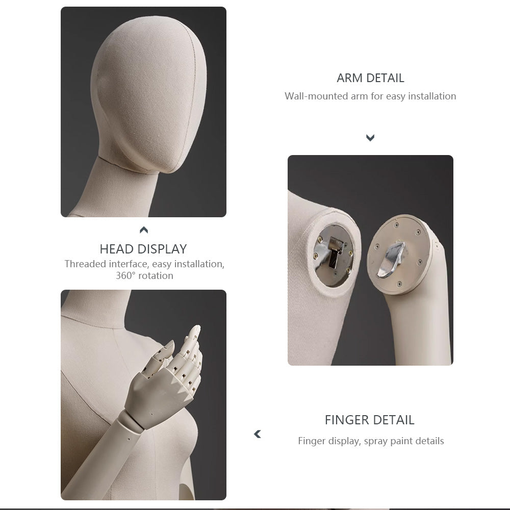DE-LIANG Women's Mannequin Torso – Adjustable Display Form for Dresses/Fashion/Retail
