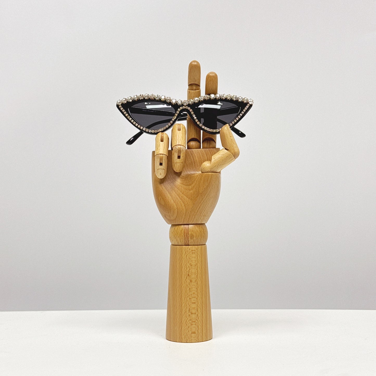DE-LIANG Wooden Articulated Hand Mannequin – Flexible Wooden Display Hand for Jewelry/Rings/Artistic Styling