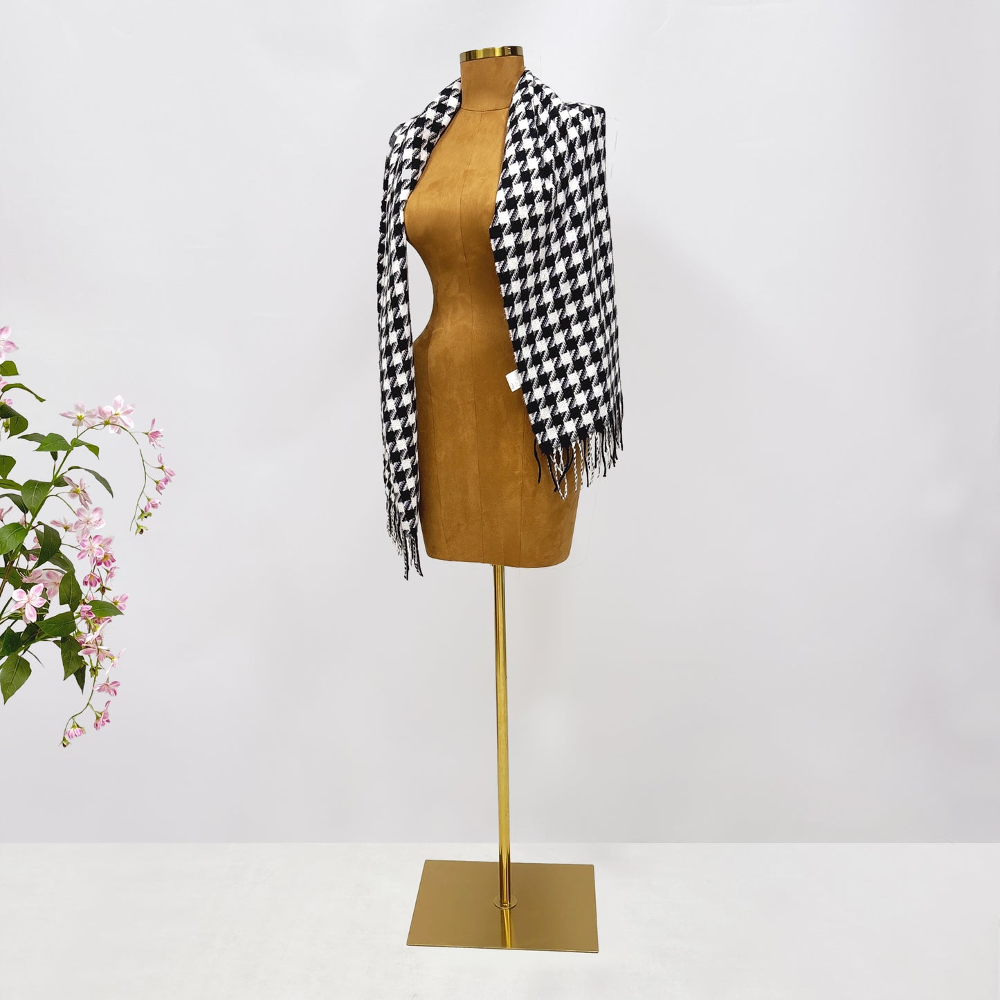 DELIANG Large Brown Suede Fiberglass Female Torso Mannequin – Headless Half Body Dress Form for Fashion Display