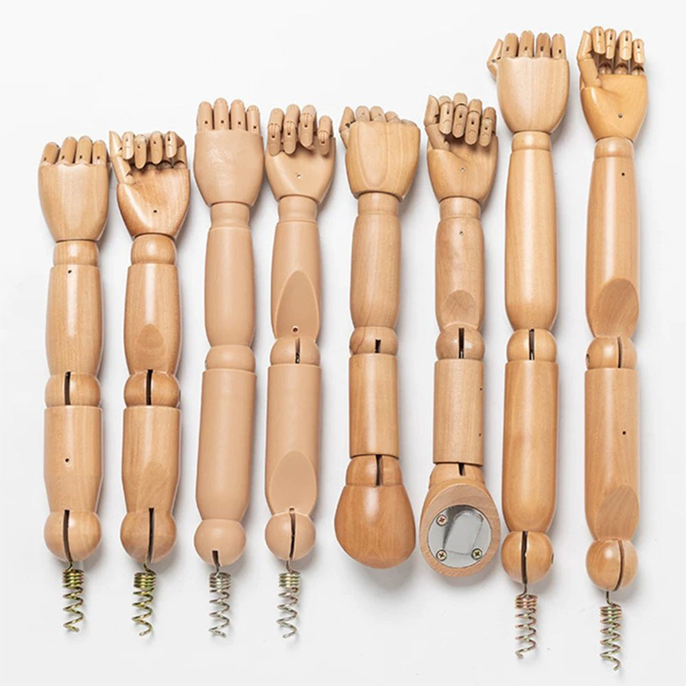DE LIANG High-End Wooden Mannequin Arms – Flexible Joints for Professional Retail & Accessory Display