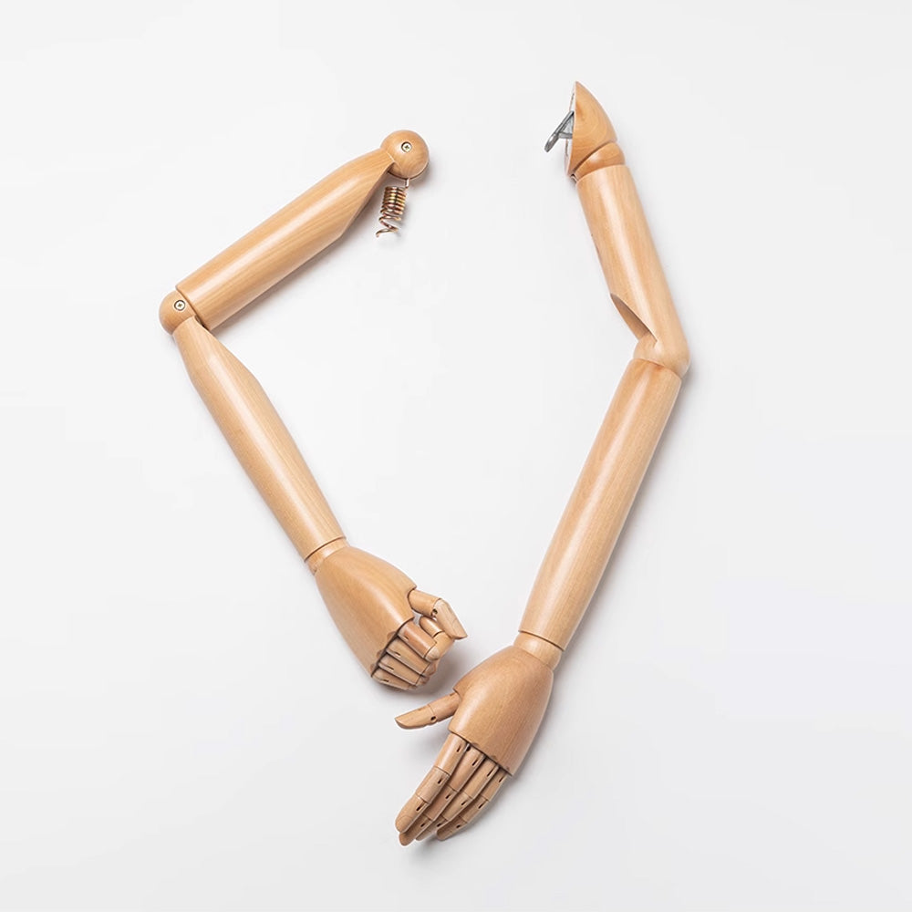 DE LIANG High-End Wooden Mannequin Arms – Flexible Joints for Professional Retail & Accessory Display