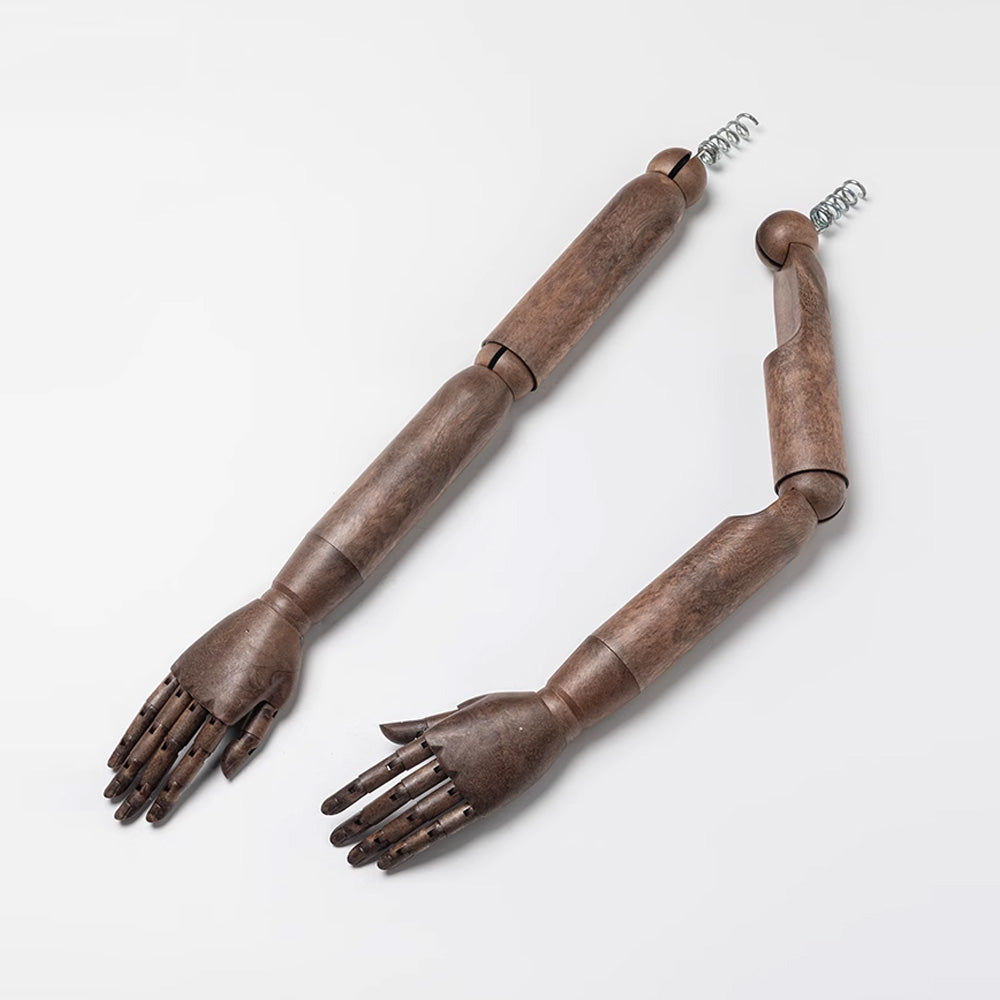 DE LIANG High-End Wooden Mannequin Arms – Flexible Joints for Professional Retail & Accessory Display