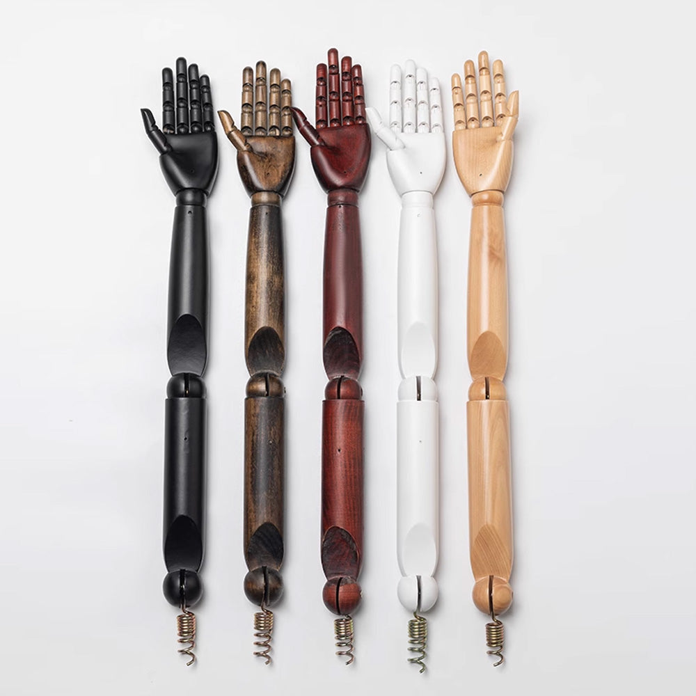 DE LIANG High-End Wooden Mannequin Arms – Flexible Joints for Professional Retail & Accessory Display