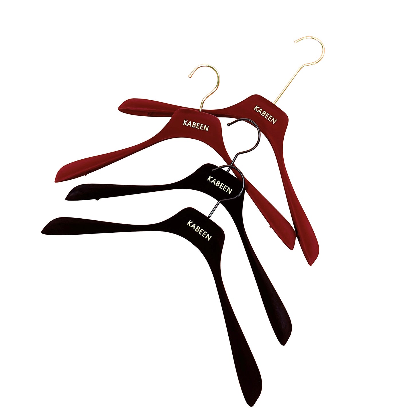 DE LIANG 50-Pack Premium Flocking Hangers - Anti-Slip Custom Logo Hangers (Heavy-Duty ABS) for Boutique & Retail