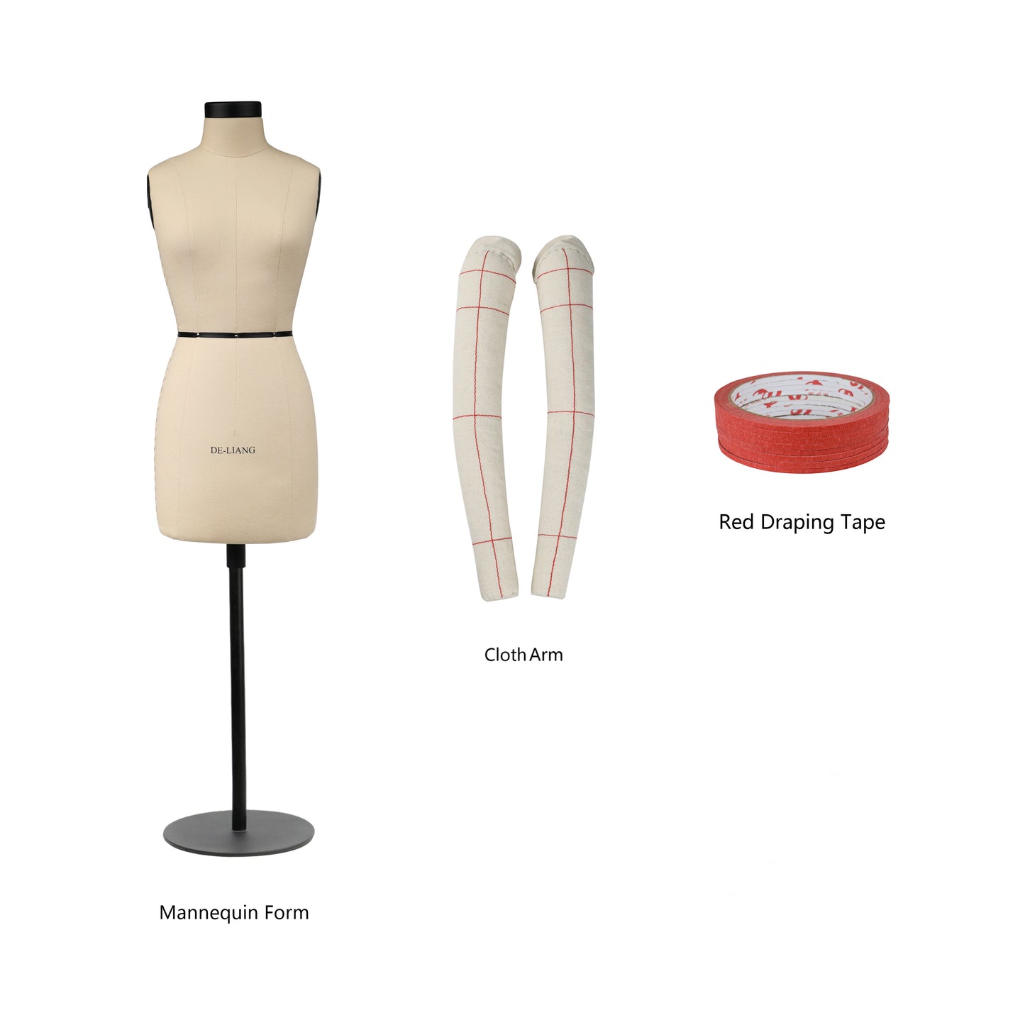 DE-LIANG Size 6-8-10-12-14-16 Half scale dress form, mini sewing tailor mannequin, female dressmaker dummy DE-LIANG