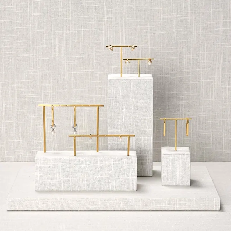 Elegant Linen Bust Form Display Set