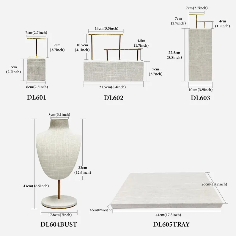 Elegant Linen Bust Form Display Set