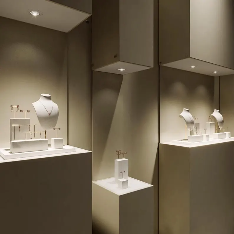 Elegant Linen Bust Form Display Set