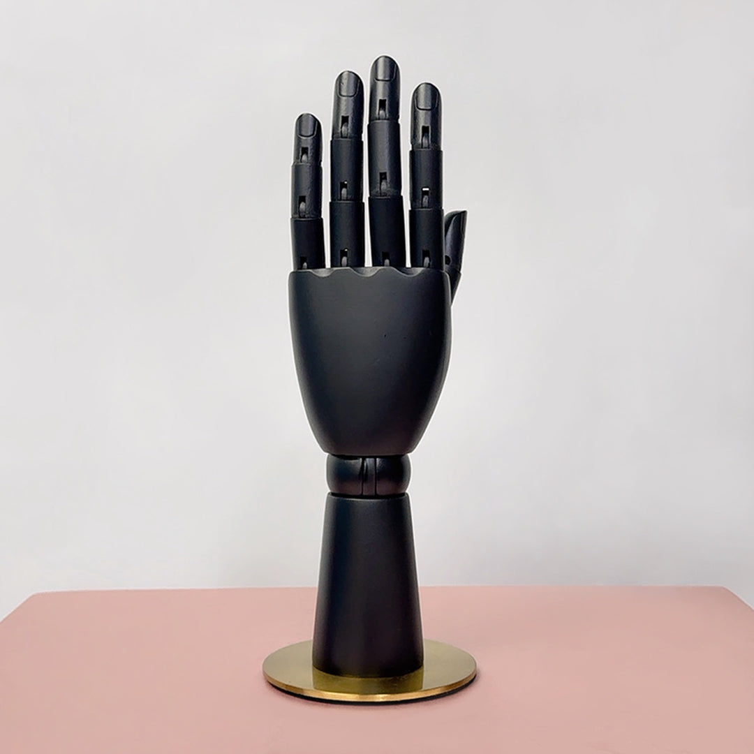 High Quality Matte Black Wooden Hand Mannequin Display, Female Wood Manikin Hand Dress Form Torso,Jewelry Display Flexiable Arm, 27/37/43cm DE-LIANG