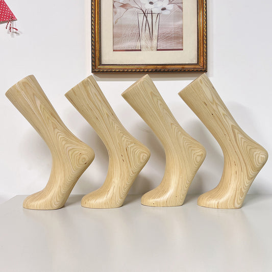 Vintage Wood Foot Mannequin, Solid Wood Mannequin foot model for stockings, Natural wood color with a little oil varnish same as photo,1pcs DE-LIANG