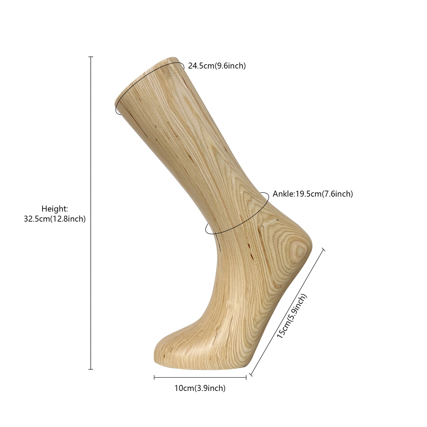 Vintage Wood Foot Mannequin, Solid Wood Mannequin foot model for stockings, Natural wood color with a little oil varnish same as photo,1pcs DE-LIANG