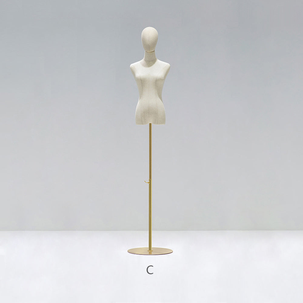 DE-LIANG Female Half Body Mannequin,Adult Women Torso Dress Form/Hanger for Clothes Display, Metal Rack for Shoes and Bags Display