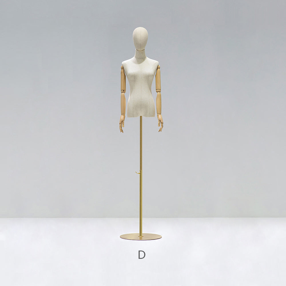 DE-LIANG Female Half Body Mannequin,Adult Women Torso Dress Form/Hanger for Clothes Display, Metal Rack for Shoes and Bags Display DE-LIANG