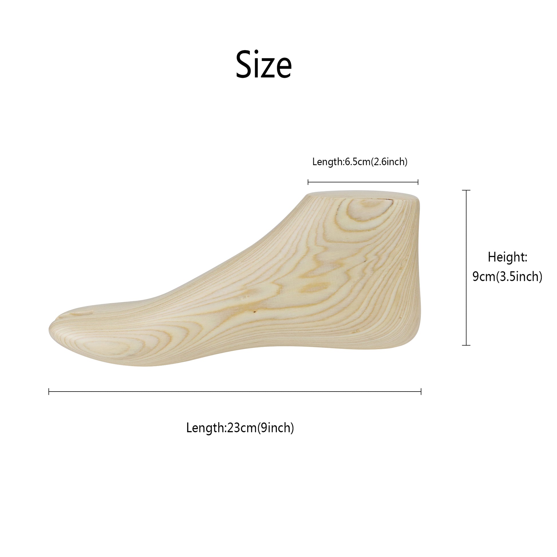 Female Wooden Foot Mannequin, Solid Feet Dress Forms Model for Shoes/Socks Window Rack Display,High-end 9 inch Mannequin Foot Torso, Toe DE-LIANG