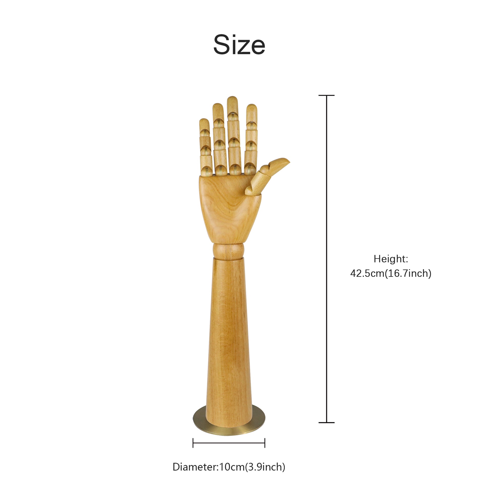 Female Right Wooden Hand Mannequin,Movable Joints Art Palm Model,Butterfly Ring Holder,Jewelry Display Props,for Windows/Home Decoration DeLiangDressForms