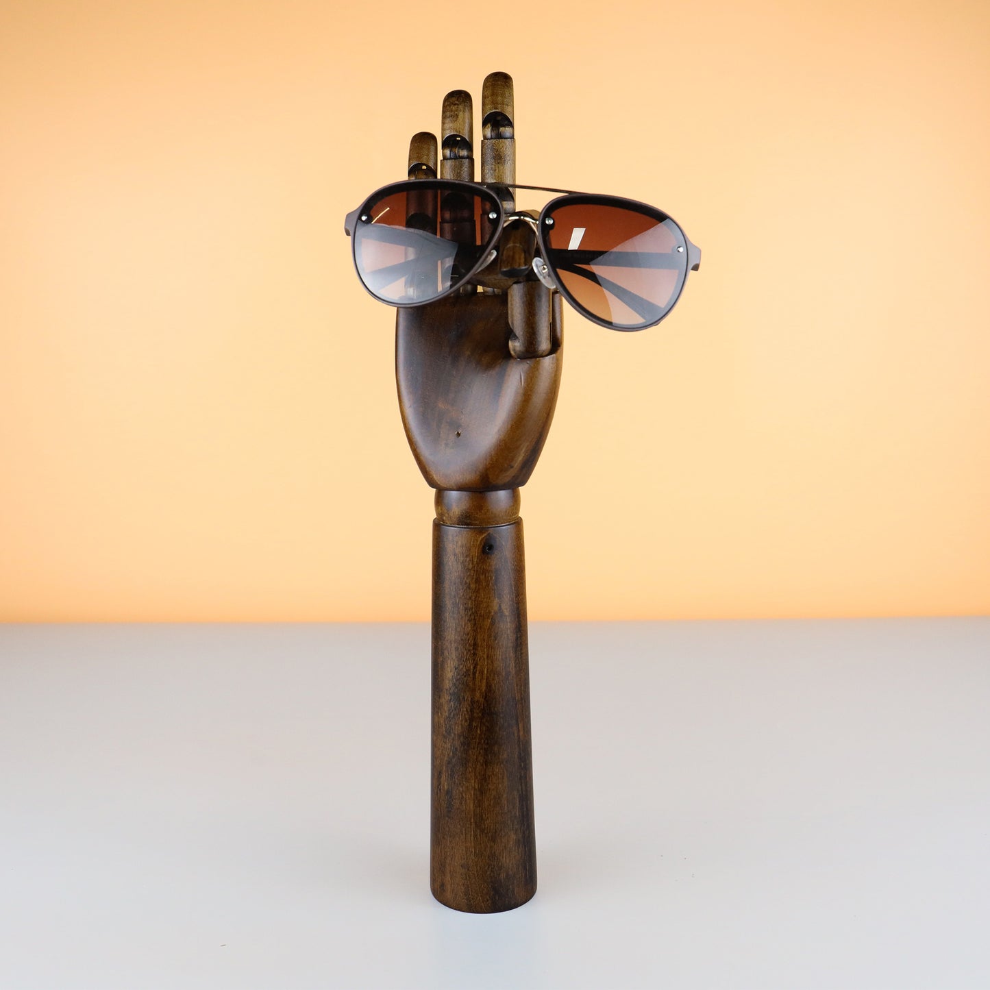 Vintage Wood Female Right Hand Mannequin, Dark Brown Color Maniqui, Flexible Movable Fingers Manikin,Jewelry Display Wooden Mannequin Hand DE-LIANG