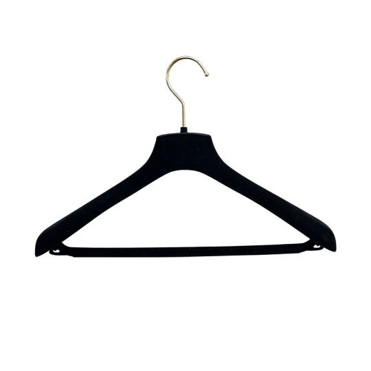 DE-LIANG Luxury Black Velvet Hanger,Coat Flocking Clothing Hanger, Clothing Display Rack, Bottom Clip Pant clothing hanger Non-slip,3 styles DE-LIANG