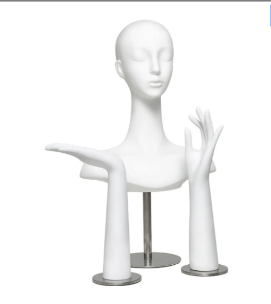 Luxury White Mannequin Head, Wig Hat stand,Female Headpiece Display Jewelry EARRING Head Block, Dress Form Model Dummy,Headphone Stand Head