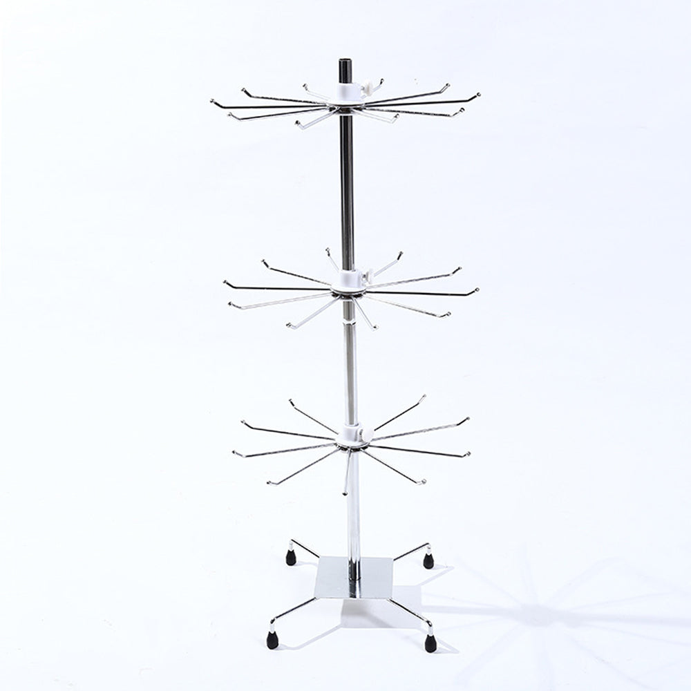 DE-LIANG Metal Clothing Shoes Sock Display Rack,White/Black 3 Layers Storage Props,Jewelry Necklace Holder De-Liang Dress Forms