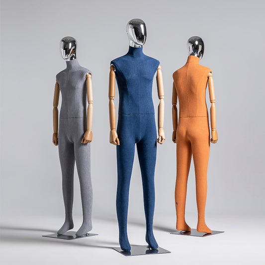Luxury Mannequin Full Body Torso,Male Dress Form Model Props with Plated Head,Clothing Stores Display Holder DE-LIANG