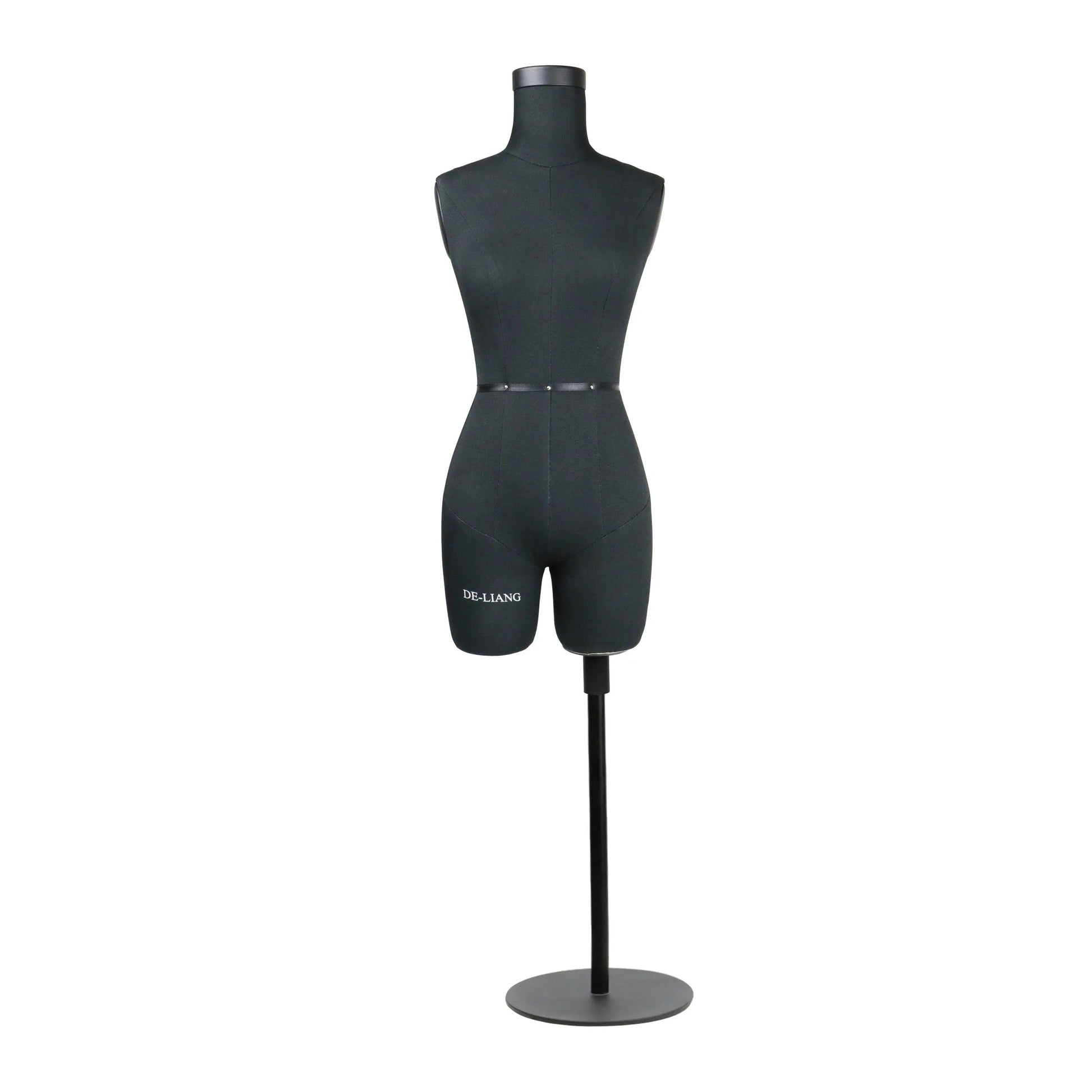 Black SIZE 6 Half Scale Dress Form for Sewing(Not Adult Size)1/2 Mini Fitting Mannequin 43cm Body Height, Female Torso Tailor Model DE-LIANG