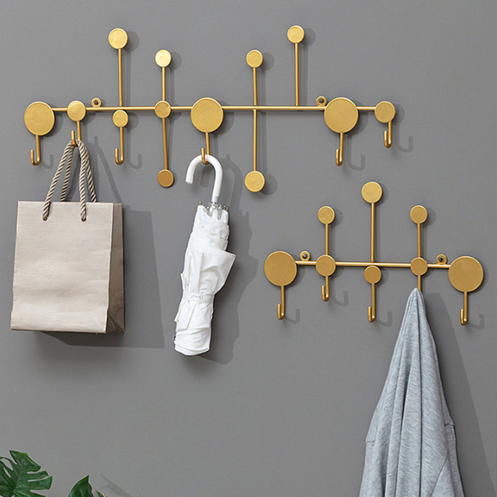 Light luxury metal hook,Modern golden hallway wall hooks, into the doorway porch key storage clothes hanging wall creative fitting room hanging hook DeLiangDressForms