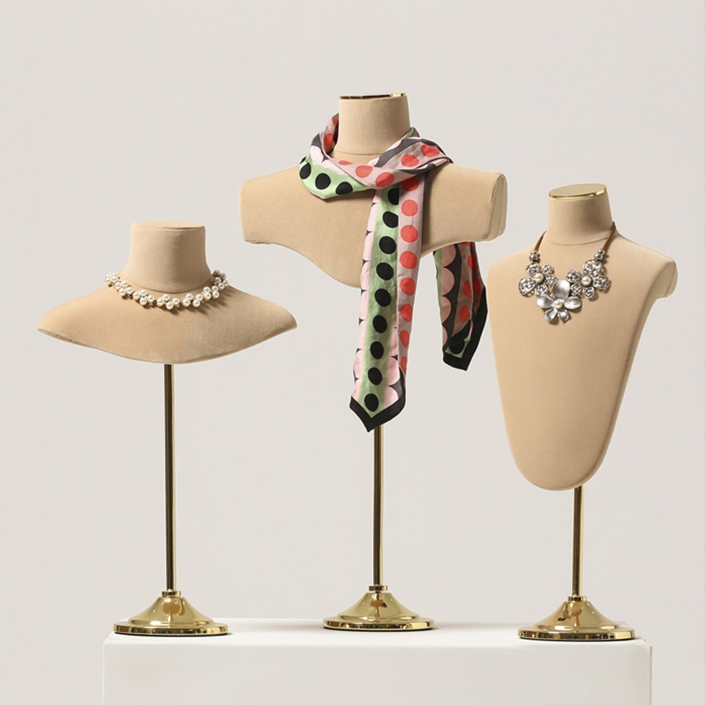 Adjustable Height Bust Form, Chest Mannequin for Jewelry Display,Fashion Necklace Display Holder,Model Torso for scarves Storage DE-LIANG