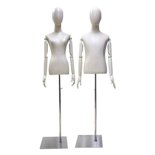 Luxury Leather Half Body Female/Male Mannequin Torso,Vintage Dress Form,for Woman Clothes Display,Window Display,Shop Decoration De-Liang Dress Forms
