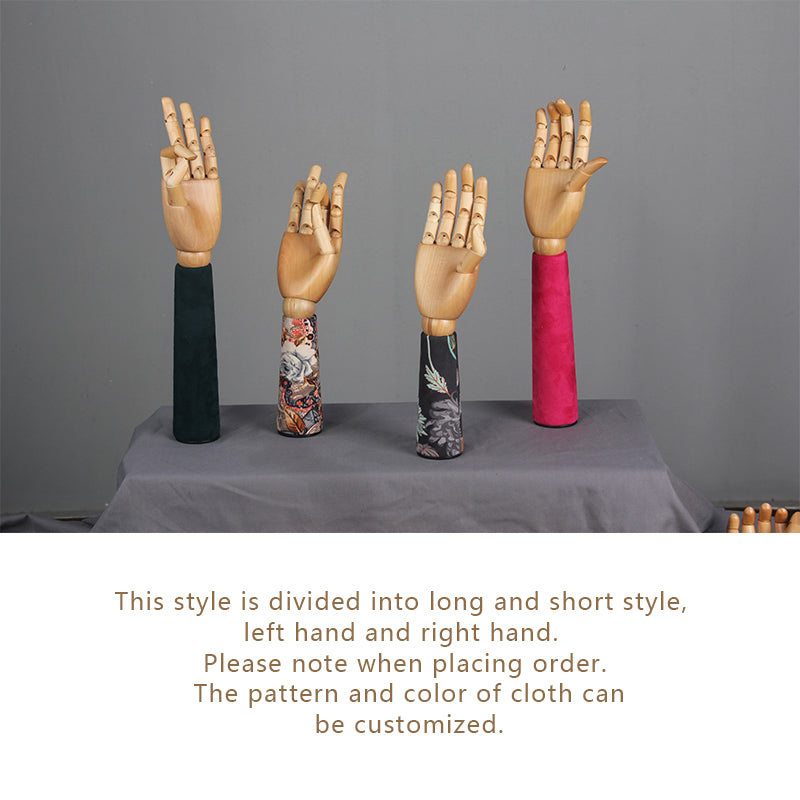 Female Wooden Hand Manikin,Drawing Figure Model,Cartoon Sketch Hand Mannequin Covered with Cloth,Fashion Prop for Jewelry Store Window Display De-Liang Dress Forms