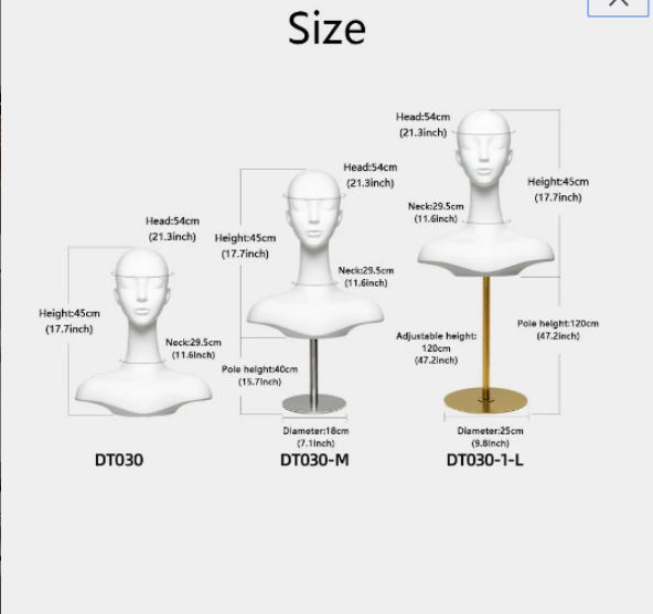 Luxury White Mannequin Head, Wig Hat stand,Female Headpiece Display Jewelry EARRING Head Block, Dress Form Model Dummy,Headphone Stand Head DE-LIANG