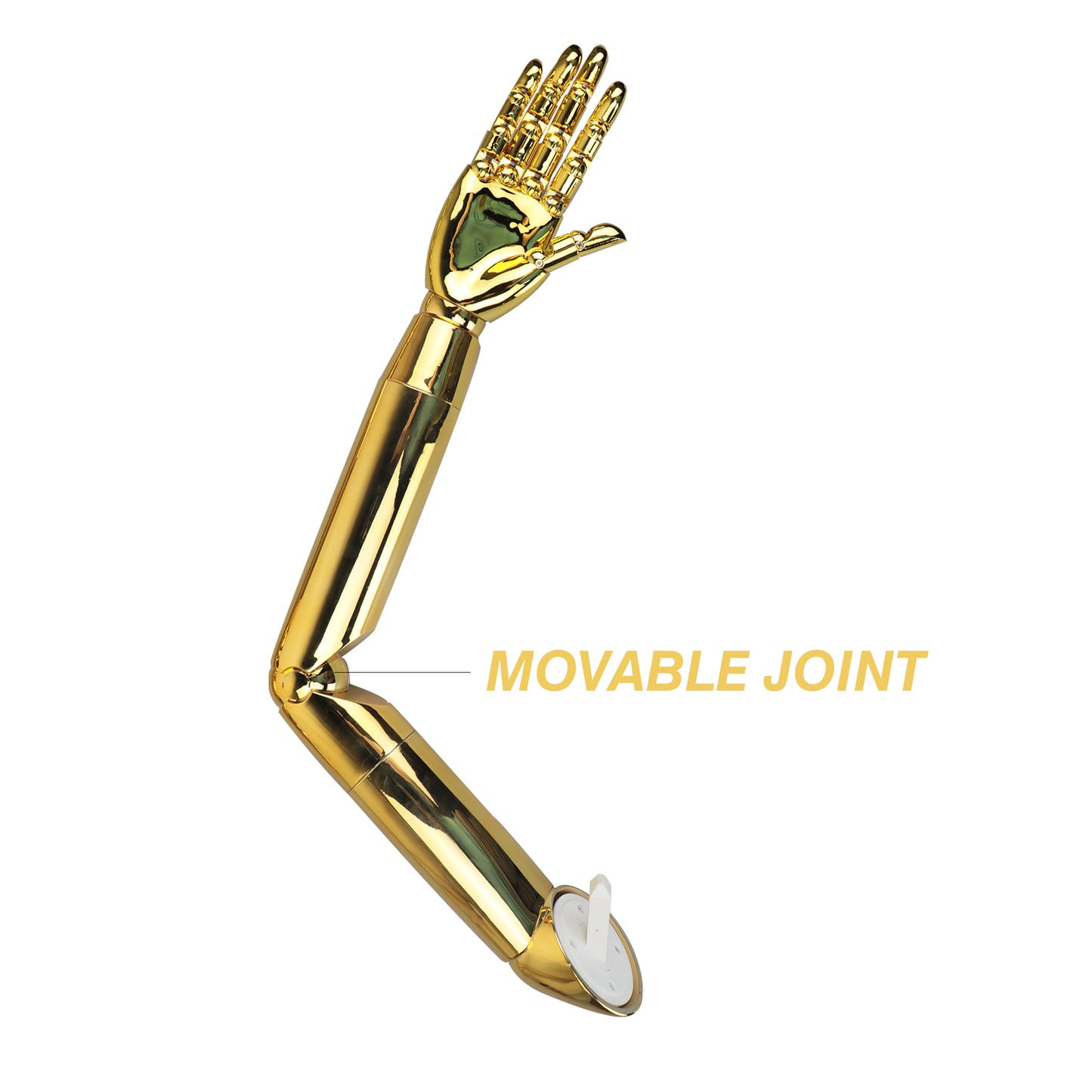 DE-LIANG Gold Chrome Hand Mannequin from Mannequin Body Plug In Arm Mannequin Moveable Fingers Joints DE-LIANG