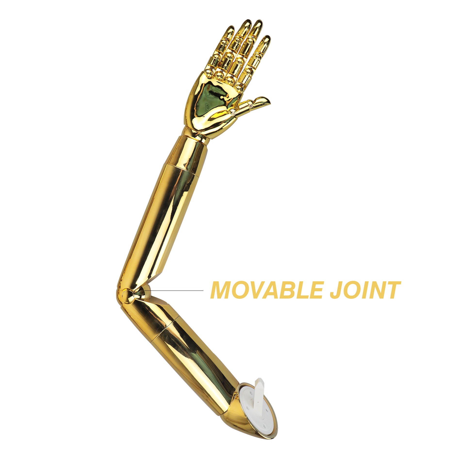 DE-LIANG Gold Chrome Hand Mannequin from Mannequin Body Plug In Arm Mannequin Moveable Fingers Joints DE-LIANG